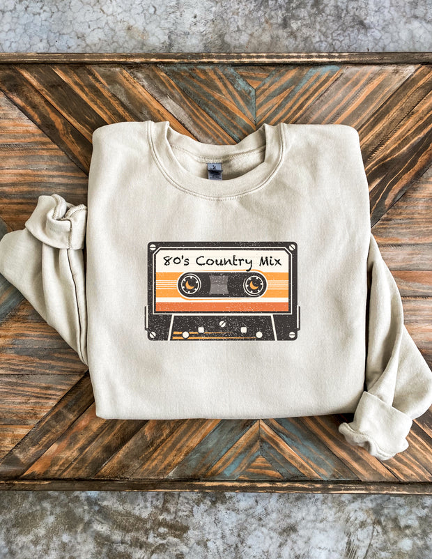 80's Country Mix Tape Sweatshirt (Tan)