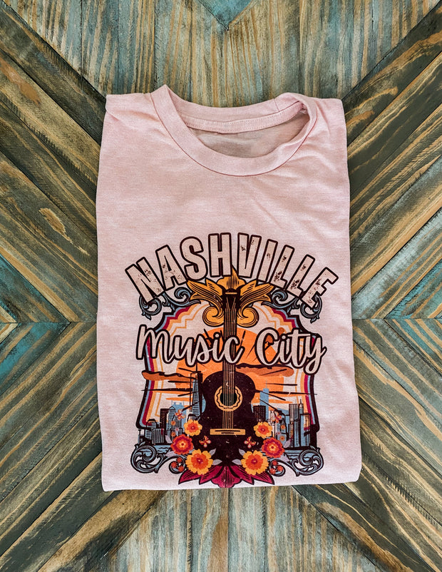 Nashville Music City Tee (Peach)